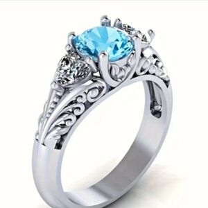Blue Zircon Ring